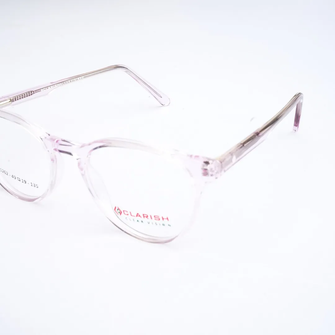 Clarish round cellulose acetate optical frame showing colour through the full material section