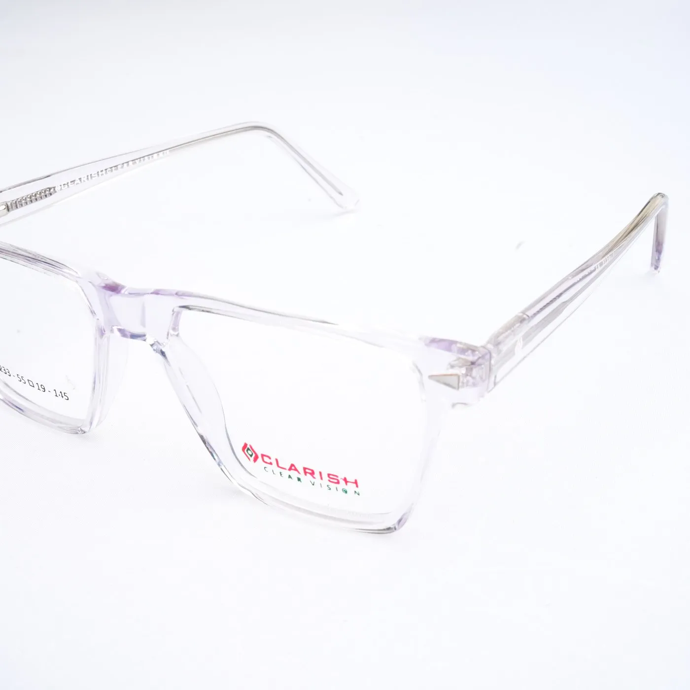 Clarish C.1233 square cellulose acetate optical frame, 55-19-145 mm