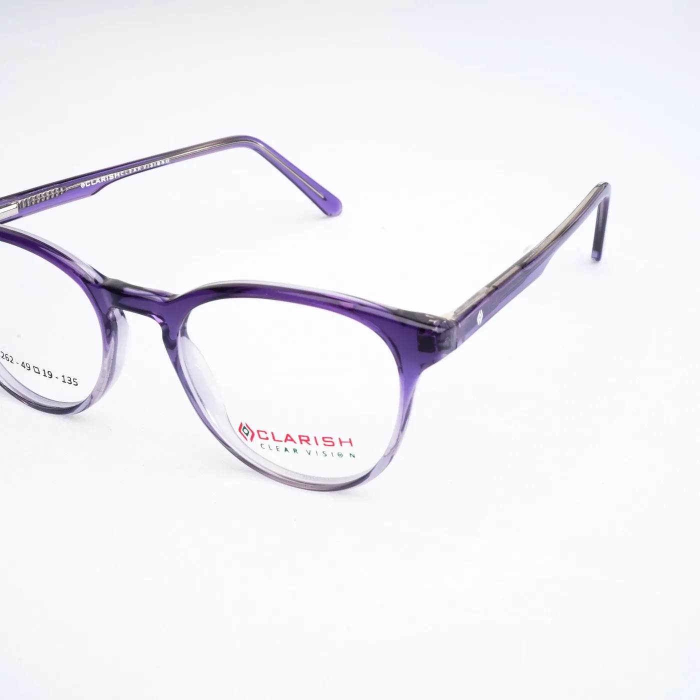 Clarish C.1262 round cellulose acetate optical frame, 49-19-135 mm